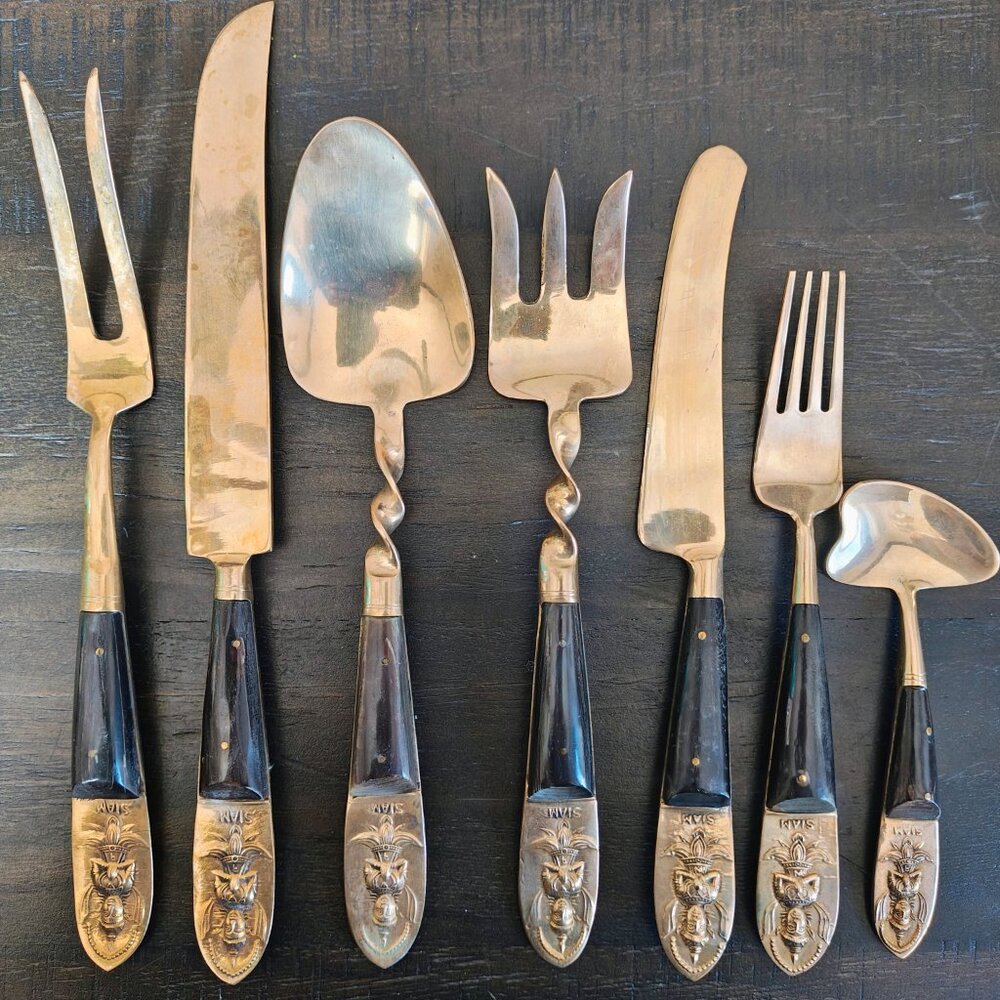 Vintage JIM’S GEMS Bronze Factory Flatware Set - Picture 5 of 16